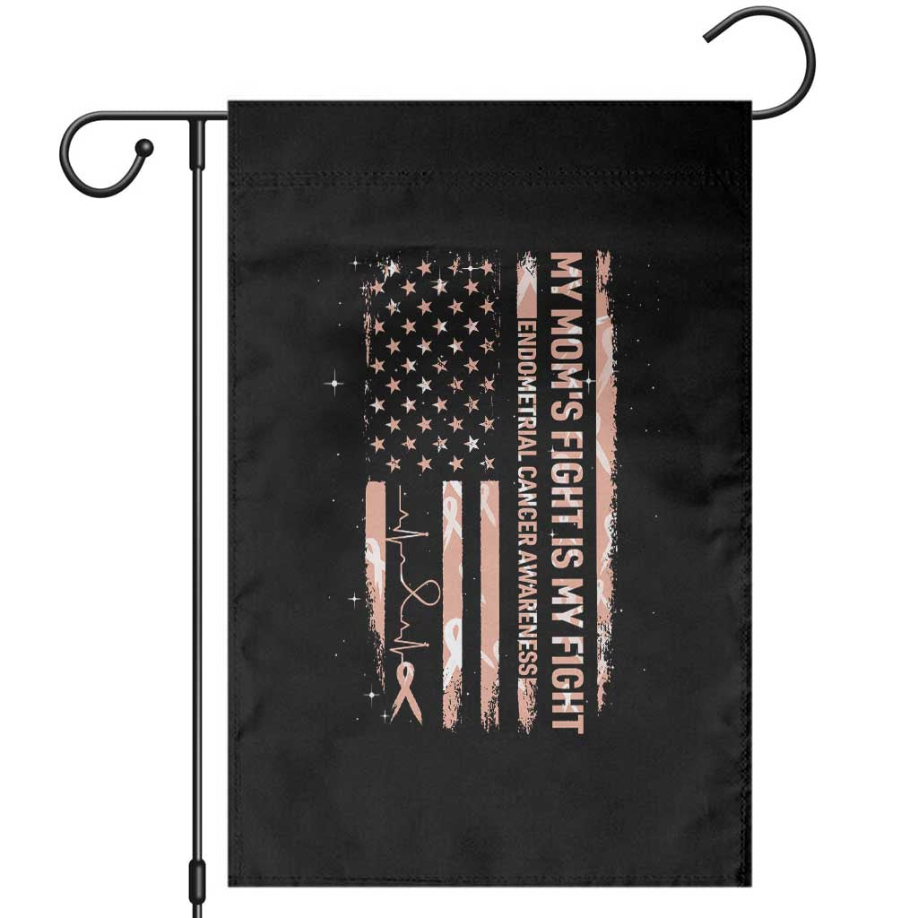 American Flag Endometrial Cancer Support Garden Flag My Moms Fight My Fight TS12 Black Print Your Wear