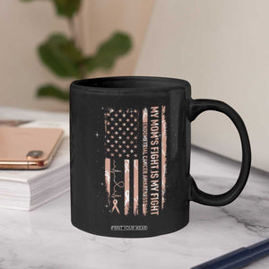 American Flag Endometrial Cancer Support Coffee Mug My Moms Fight My Fight