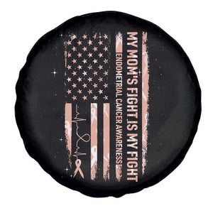 American Flag Endometrial Cancer Support Spare Tire Cover My Moms Fight My Fight