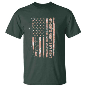 American Flag Endometrial Cancer Support T Shirt My Moms Fight My Fight