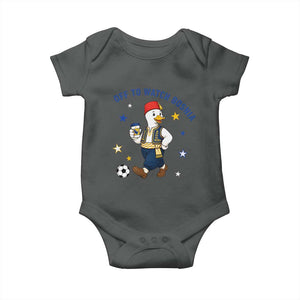 Off To Watch Bosnia Baby Onesie Funny Goose Fudbal Fan Gift