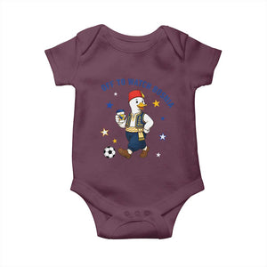 Off To Watch Bosnia Baby Onesie Funny Goose Fudbal Fan Gift
