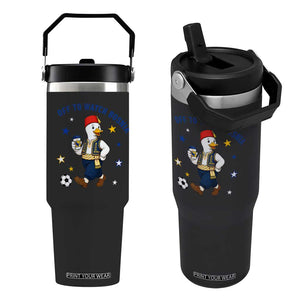 Off To Watch Bosnia Flip Straw Tumbler Funny Goose Fudbal Fan Gift