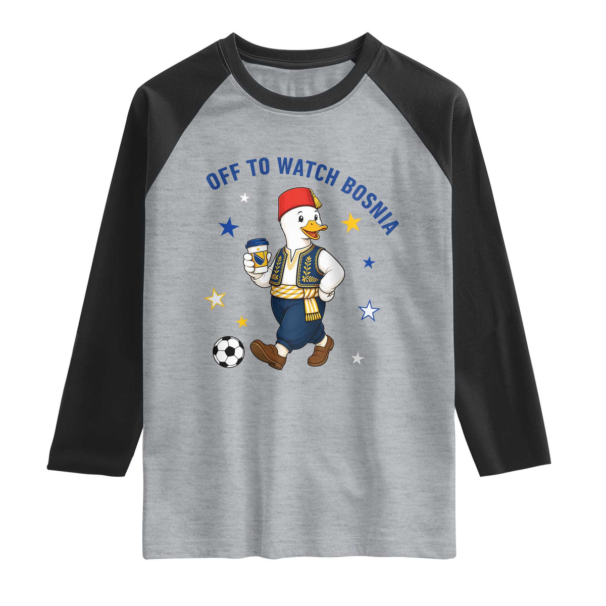 Off To Watch Bosnia Raglan Shirt Funny Goose Fudbal Fan Gift