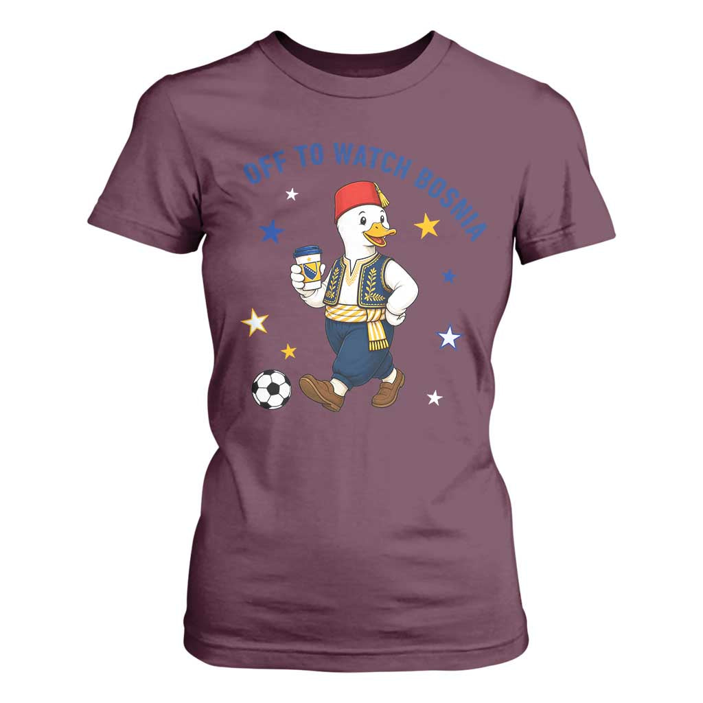 Off To Watch Bosnia T Shirt For Women Funny Goose Fudbal Fan Gift