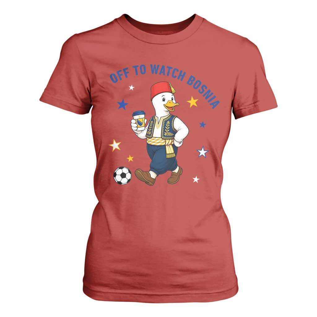 Off To Watch Bosnia T Shirt For Women Funny Goose Fudbal Fan Gift
