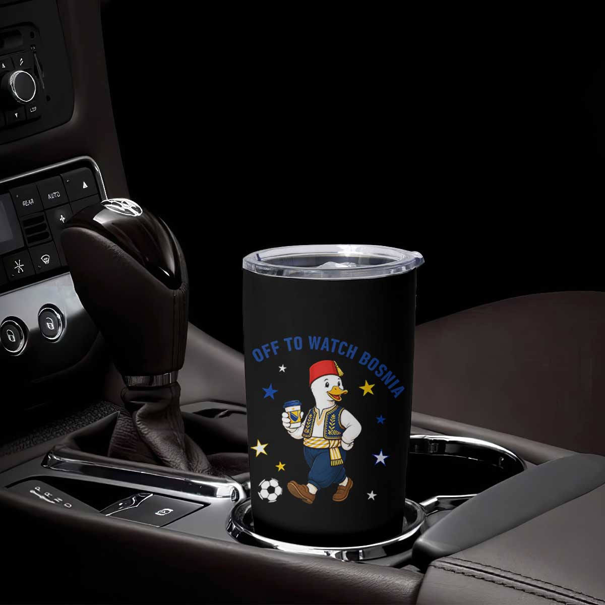 Off To Watch Bosnia Tumbler Cup Funny Goose Fudbal Fan Gift