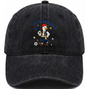 Off To Watch Bosnia Washed Cotton Baseball Cap Funny Goose Fudbal Fan Gift