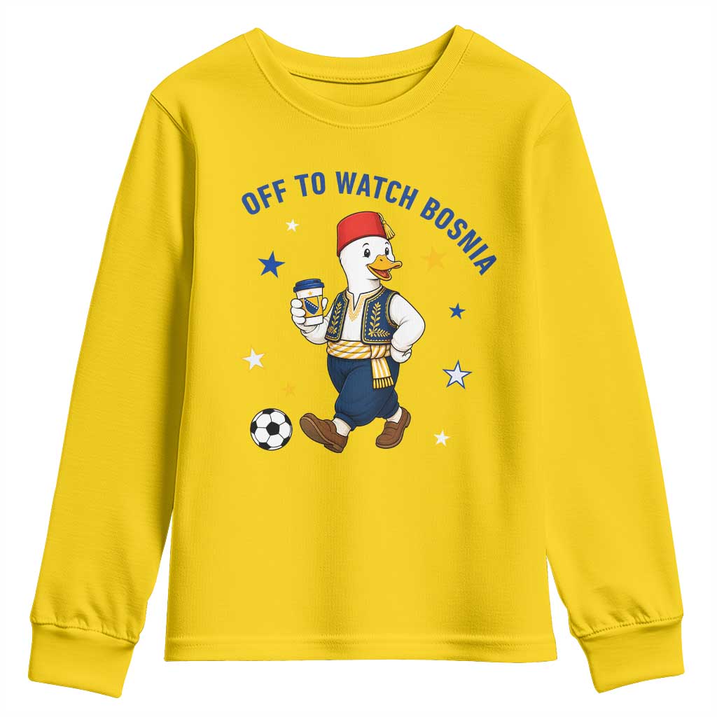 Off To Watch Bosnia Youth Sweatshirt Funny Goose Fudbal Fan Gift