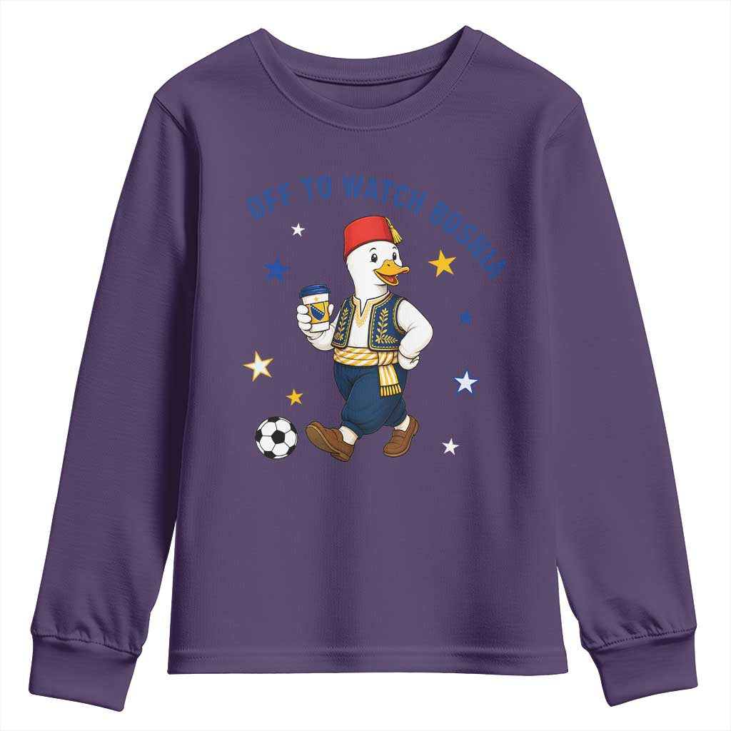 Off To Watch Bosnia Youth Sweatshirt Funny Goose Fudbal Fan Gift
