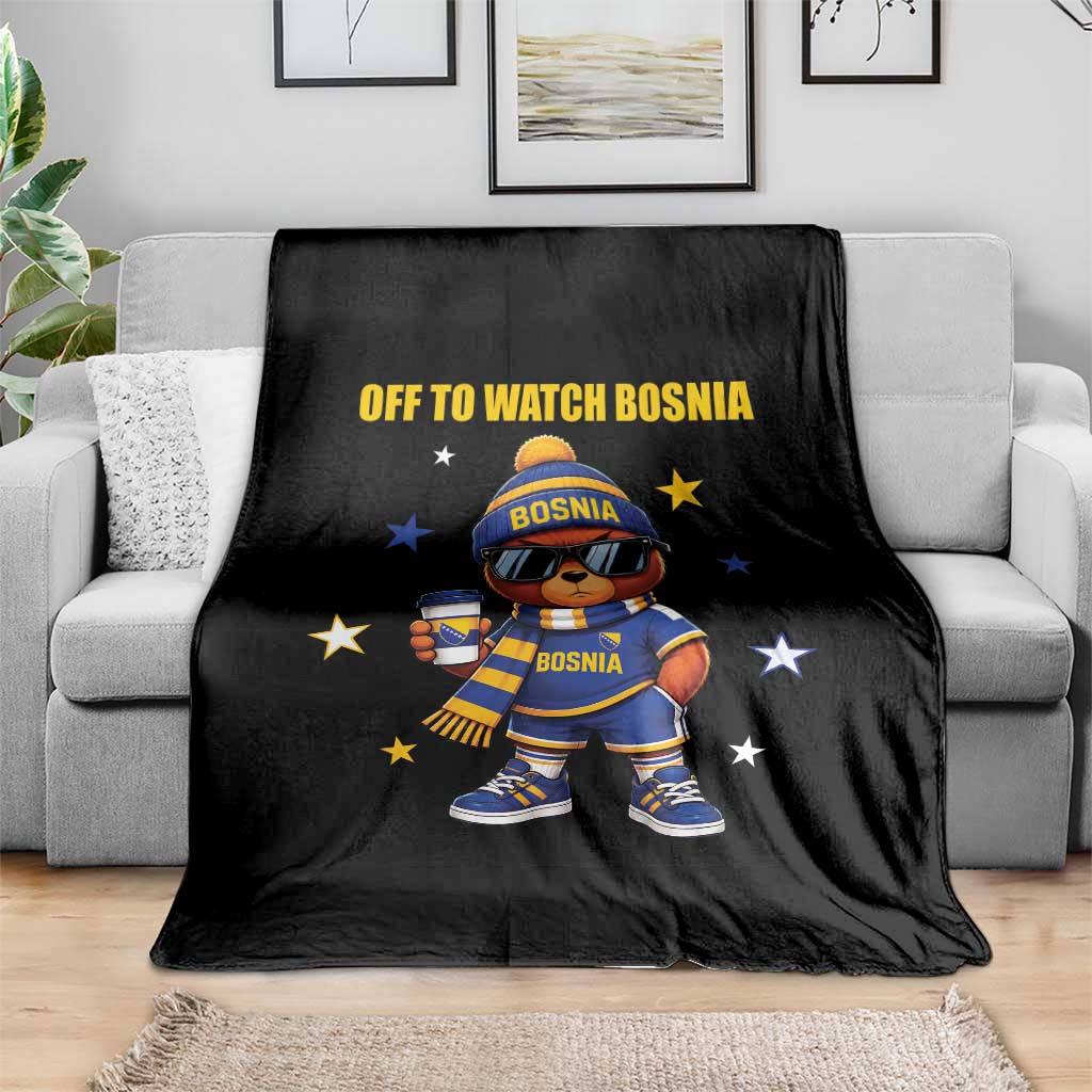 Bosnian Teddy Bear Fudbal Fan Throw Blanket Off To Watch Bosnia
