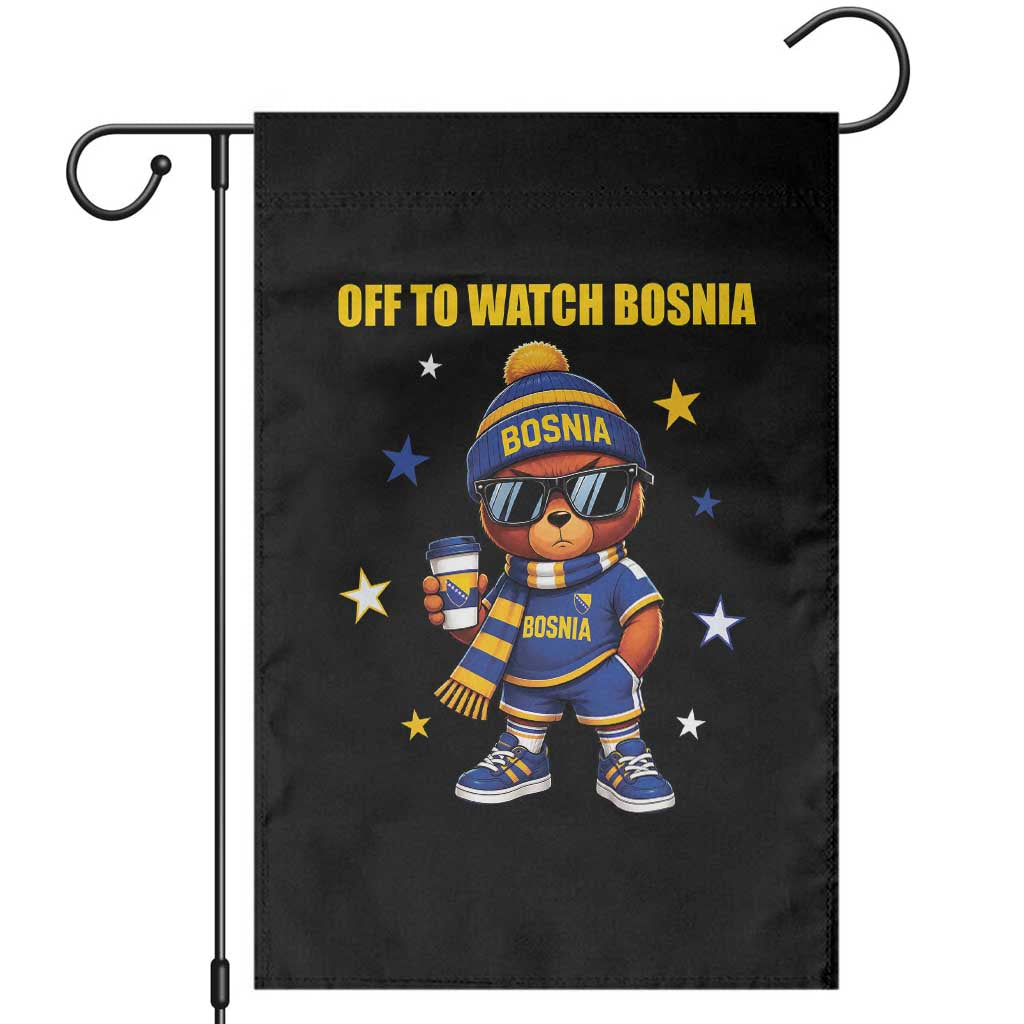 Bosnian Teddy Bear Fudbal Fan Garden Flag Off To Watch Bosnia TS12 Black Print Your Wear