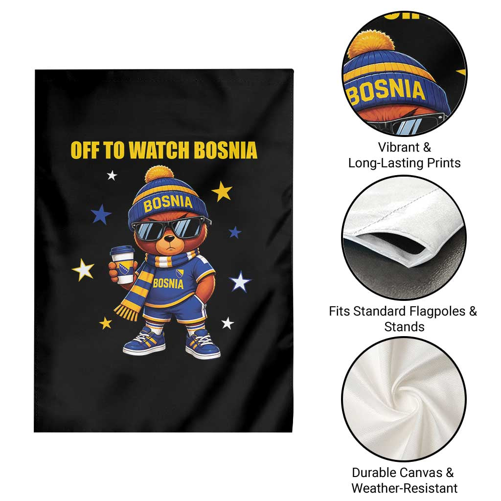 Bosnian Teddy Bear Fudbal Fan Garden Flag Off To Watch Bosnia