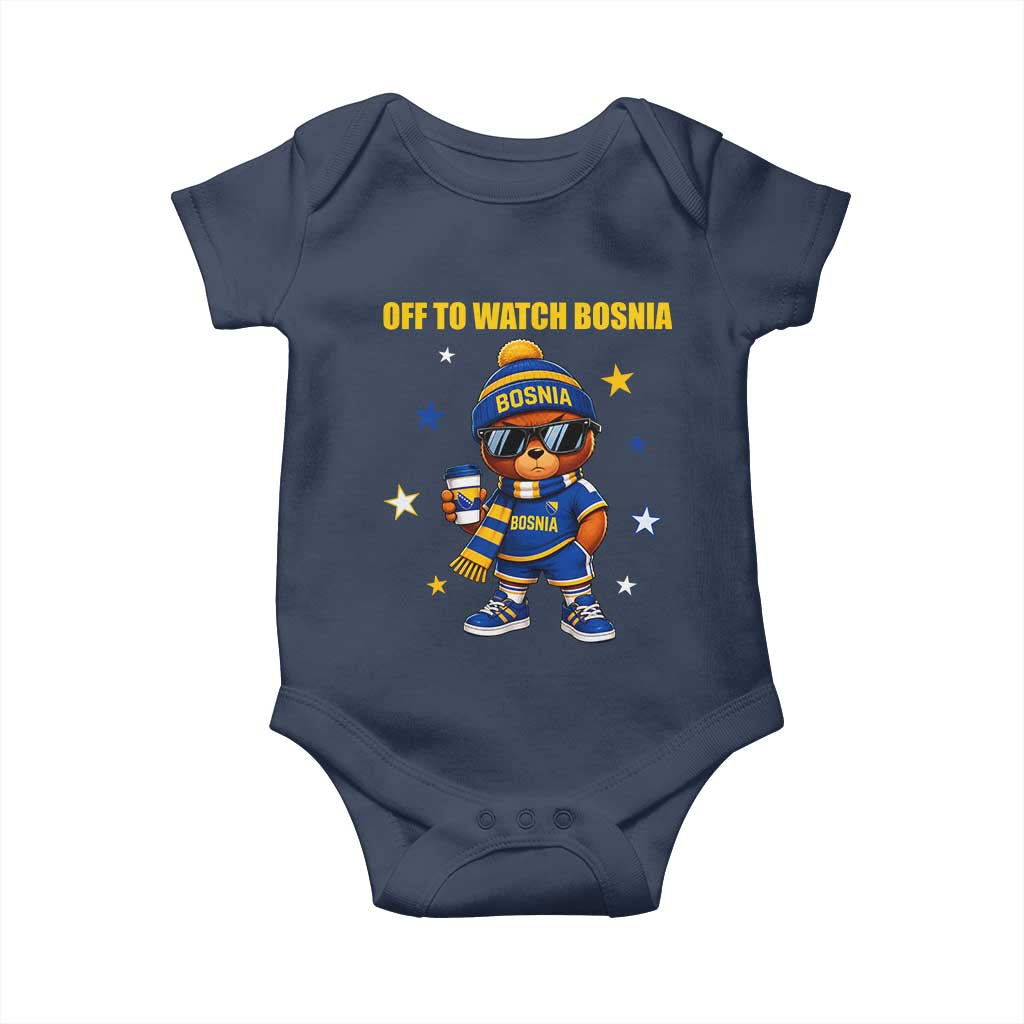 Bosnian Teddy Bear Fudbal Fan Baby Onesie Off To Watch Bosnia