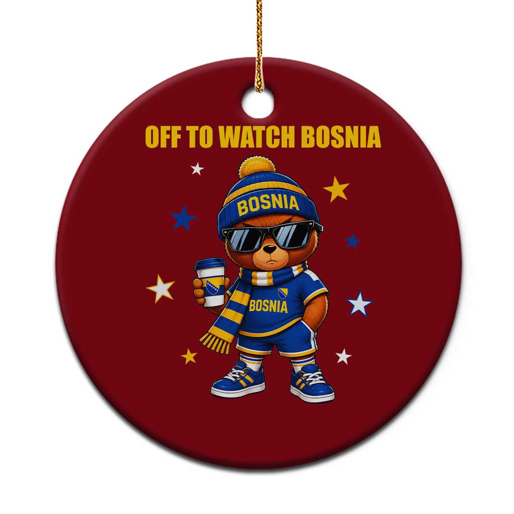 Bosnian Teddy Bear Fudbal Fan Ceramic Ornament Off To Watch Bosnia TS12 1pc Red Print Your Wear