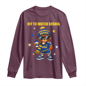Bosnian Teddy Bear Fudbal Fan Long Sleeve Shirt Off To Watch Bosnia