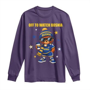 Bosnian Teddy Bear Fudbal Fan Long Sleeve Shirt Off To Watch Bosnia