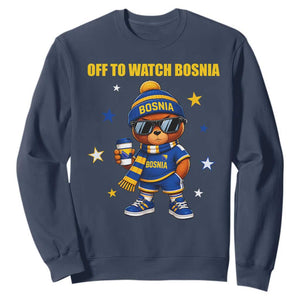 Bosnian Teddy Bear Fudbal Fan Sweatshirt Off To Watch Bosnia