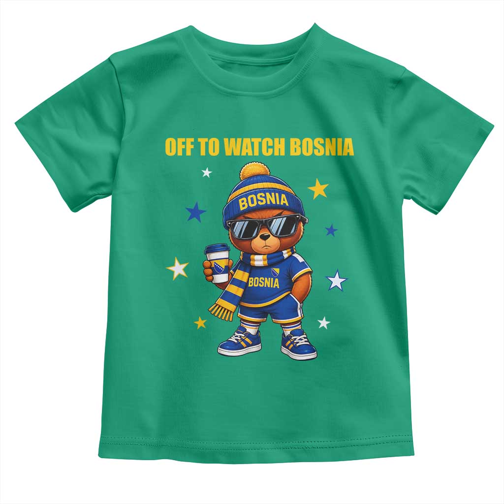 Bosnian Teddy Bear Fudbal Fan Toddler T Shirt Off To Watch Bosnia