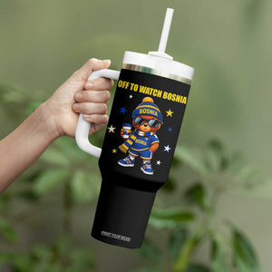 Bosnian Teddy Bear Fudbal Fan Tumbler With Handle Off To Watch Bosnia