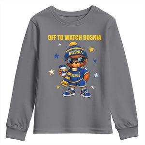 Bosnian Teddy Bear Fudbal Fan Youth Sweatshirt Off To Watch Bosnia
