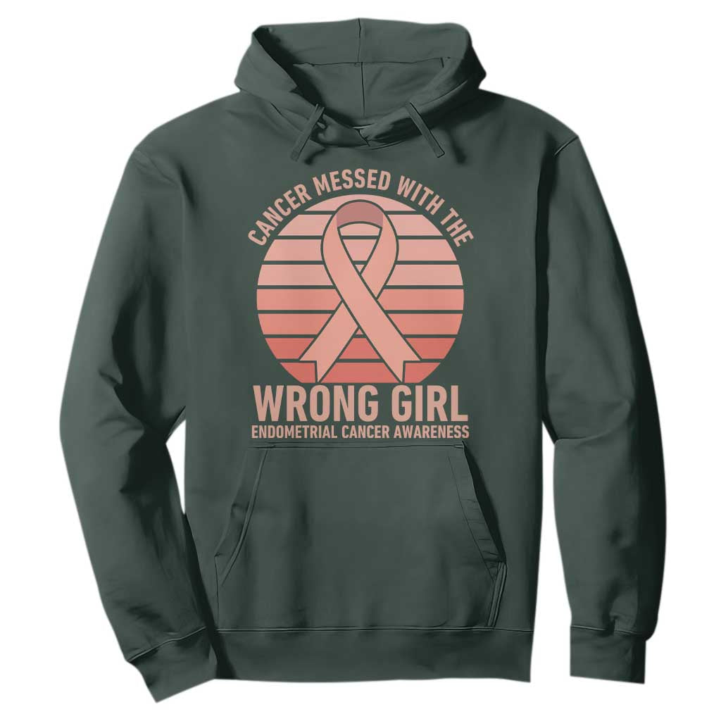 Cancer Messed With The Wrong Girl Hoodie Endometrial Cancer Warrior