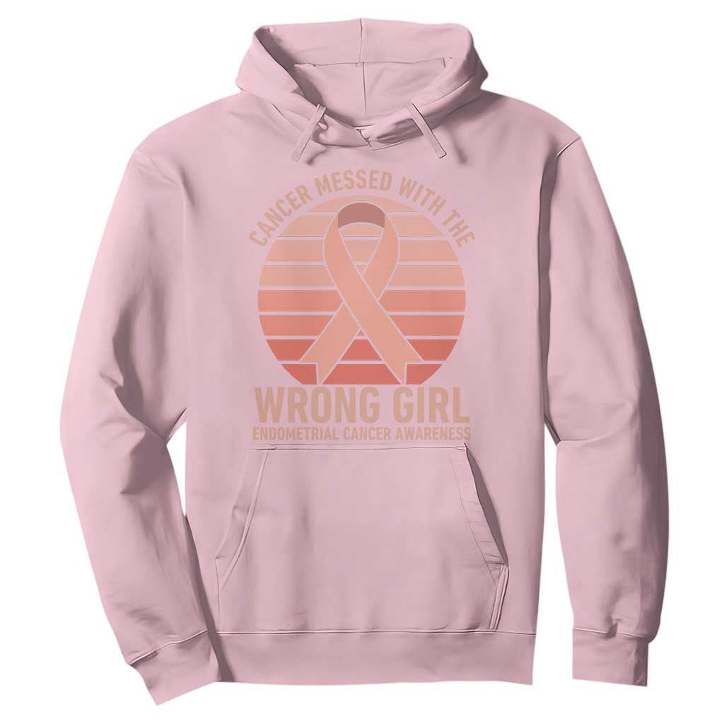 Cancer Messed With The Wrong Girl Hoodie Endometrial Cancer Warrior