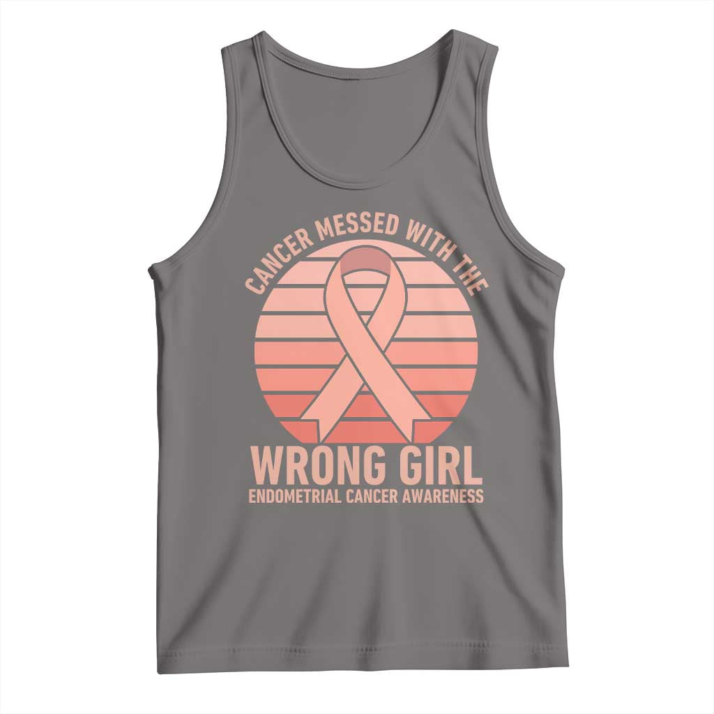 Cancer Messed With The Wrong Girl Tank Top Endometrial Cancer Warrior