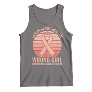 Cancer Messed With The Wrong Girl Tank Top Endometrial Cancer Warrior
