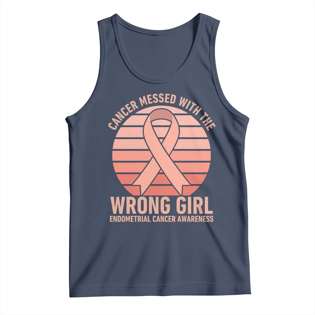 Cancer Messed With The Wrong Girl Tank Top Endometrial Cancer Warrior