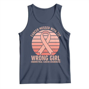 Cancer Messed With The Wrong Girl Tank Top Endometrial Cancer Warrior