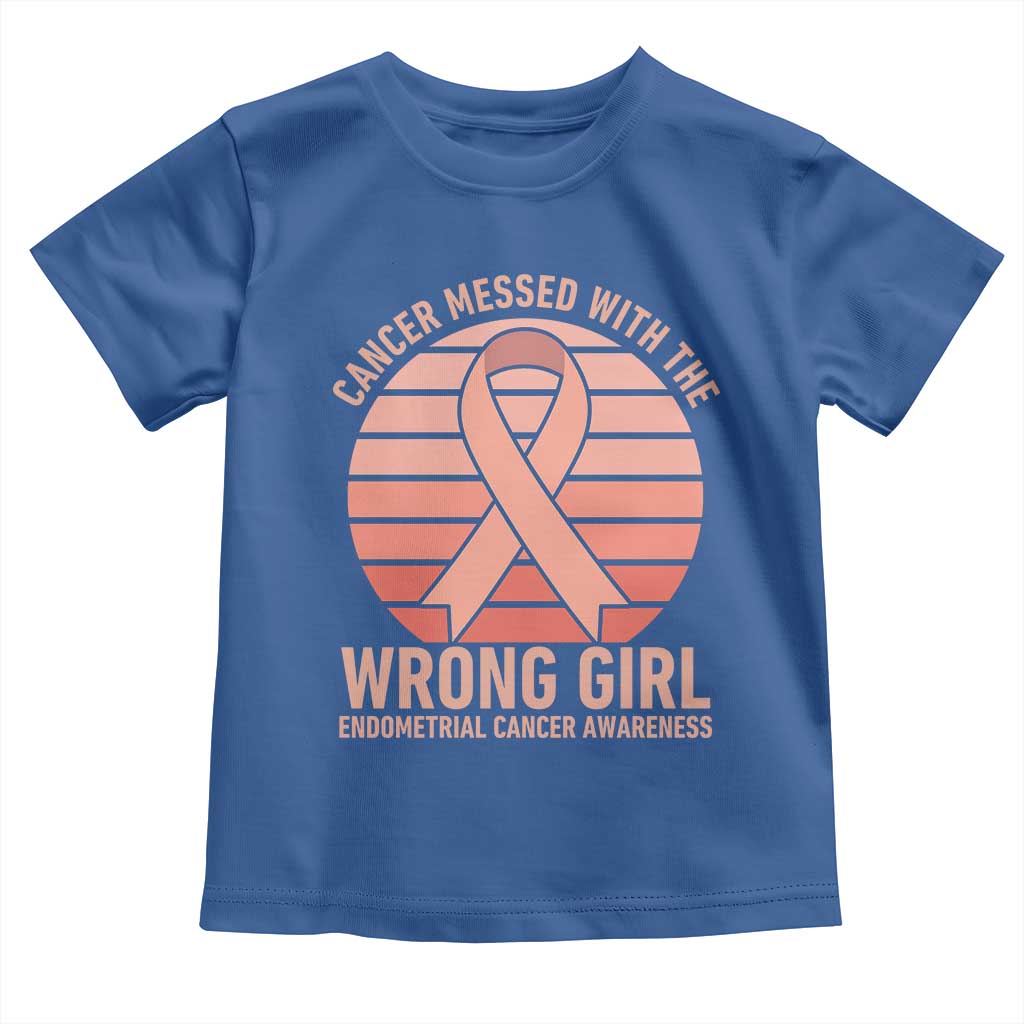 Cancer Messed With The Wrong Girl Toddler T Shirt Endometrial Cancer Warrior