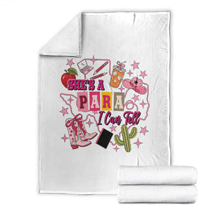 Funny Western Teacher Aide Graphic Throw Blanket She's A Para I Can Tell