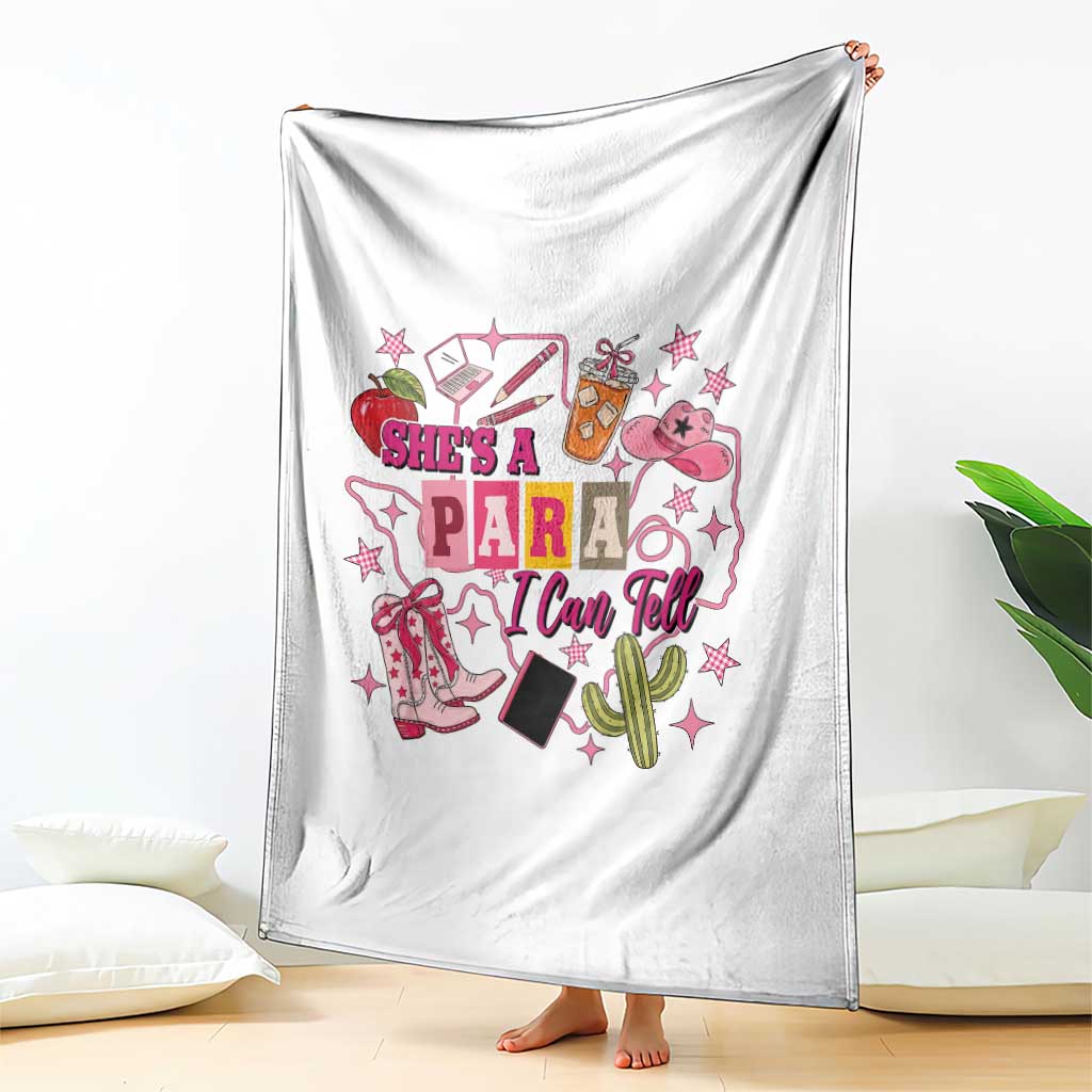Funny Western Teacher Aide Graphic Throw Blanket She's A Para I Can Tell