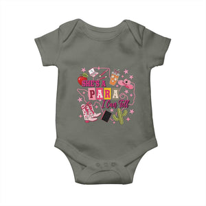 Funny Western Teacher Aide Graphic Baby Onesie She's A Para I Can Tell
