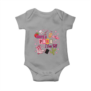 Funny Western Teacher Aide Graphic Baby Onesie She's A Para I Can Tell