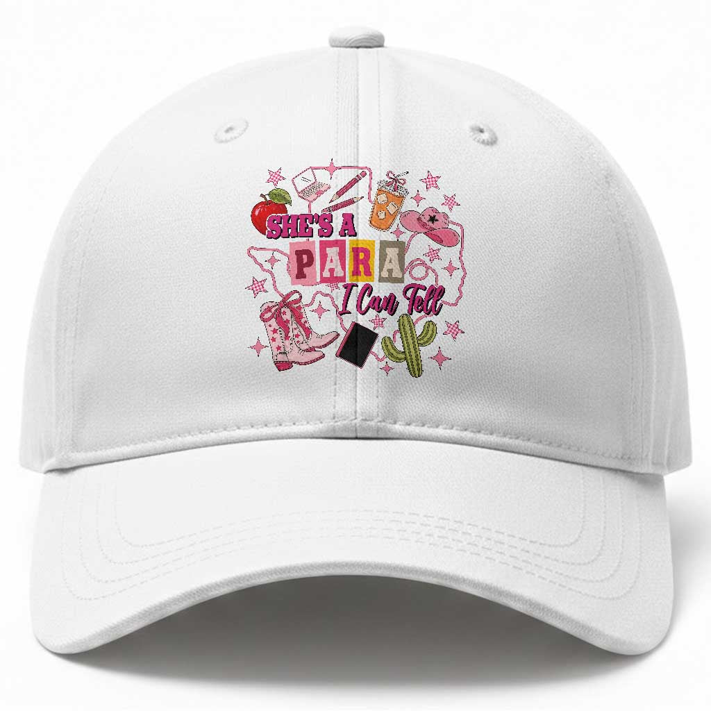 Funny Western Teacher Aide Graphic Baseball Cap She's A Para I Can Tell TS12 Print Your Wear