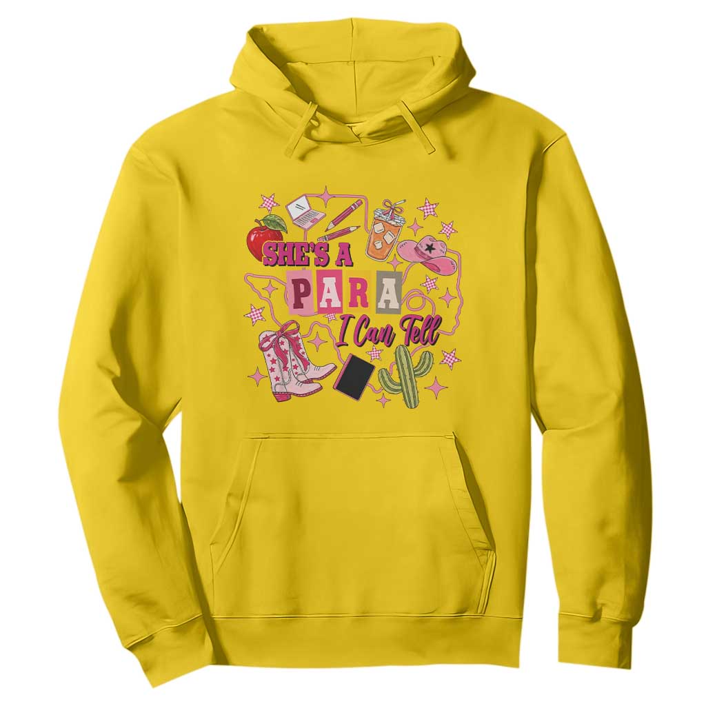 Funny Western Teacher Aide Graphic Hoodie She's A Para I Can Tell