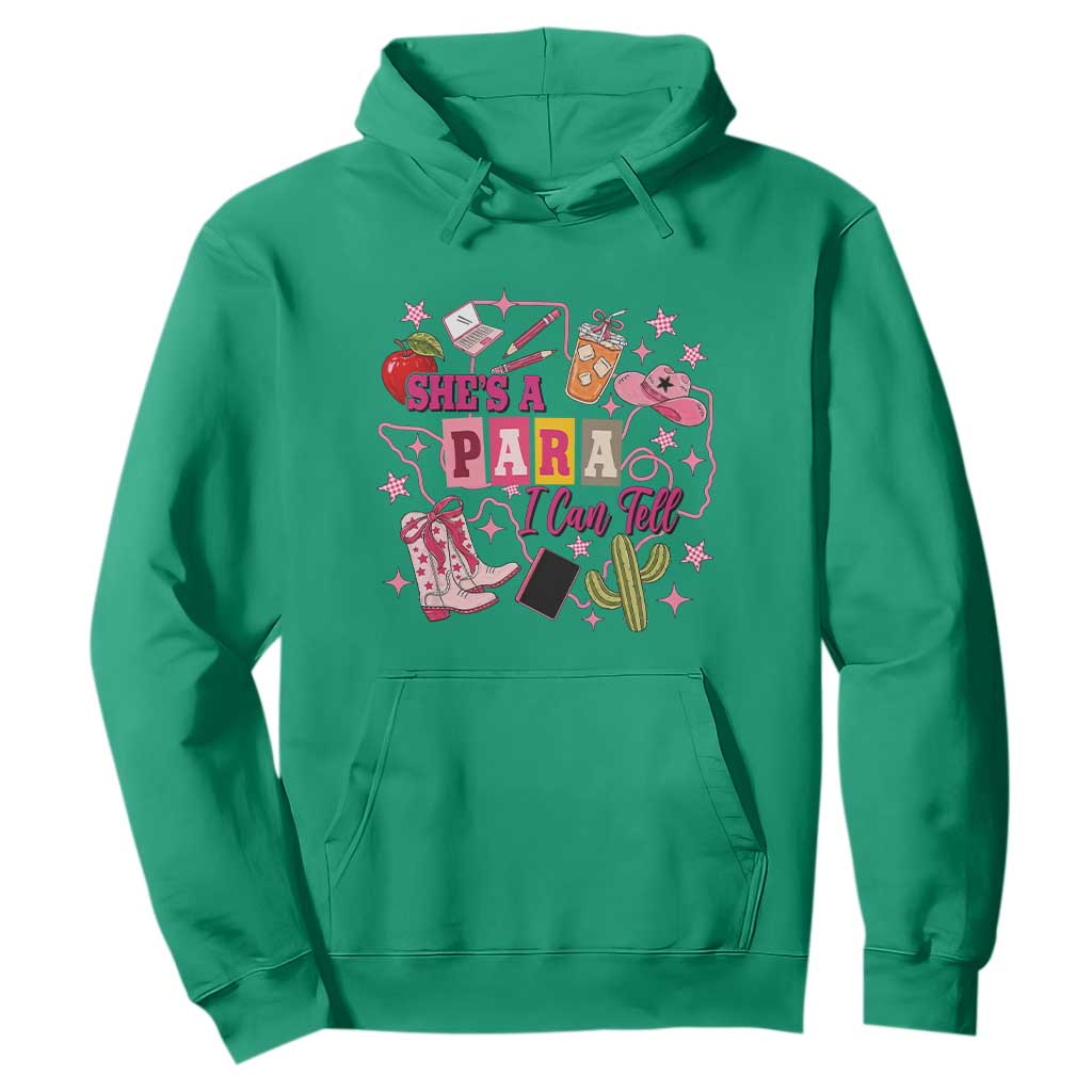 Funny Western Teacher Aide Graphic Hoodie She's A Para I Can Tell
