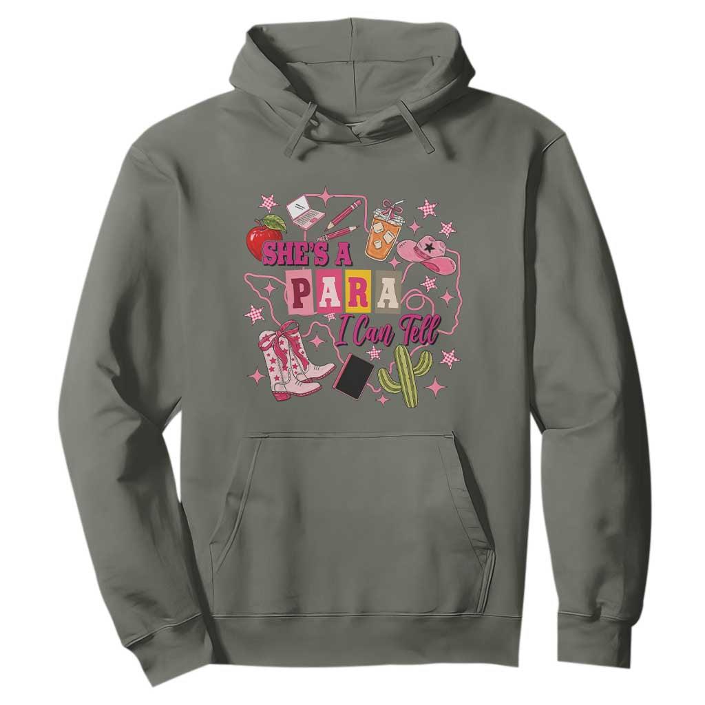 Funny Western Teacher Aide Graphic Hoodie She's A Para I Can Tell