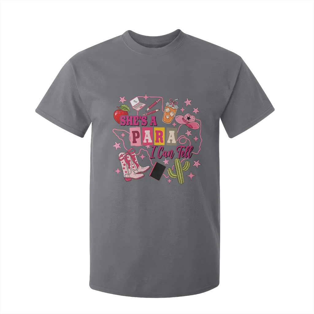 Funny Western Teacher Aide Graphic T Shirt For Kid She's A Para I Can Tell