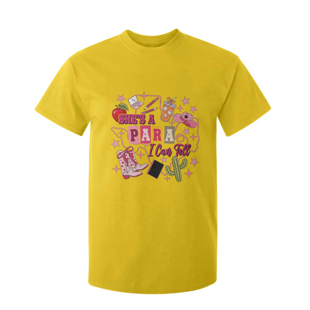 Funny Western Teacher Aide Graphic T Shirt For Kid She's A Para I Can Tell