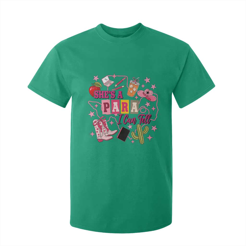 Funny Western Teacher Aide Graphic T Shirt For Kid She's A Para I Can Tell