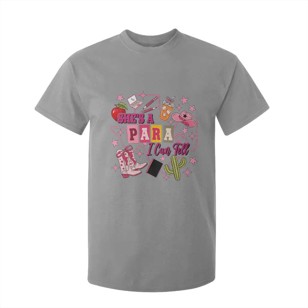 Funny Western Teacher Aide Graphic T Shirt For Kid She's A Para I Can Tell