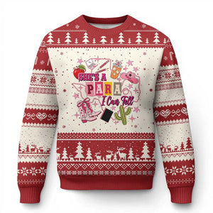 Funny Western Teacher Aide Graphic Ugly Christmas Sweater She's A Para I Can Tell
