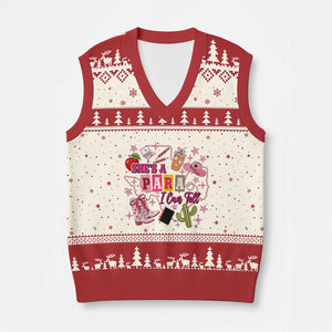 Funny Western Teacher Aide Graphic V-Neck Knit Sweater Vest She's A Para I Can Tell