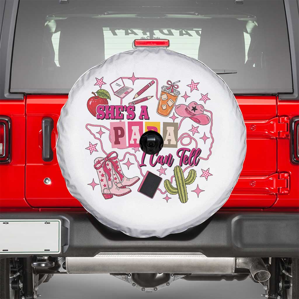 Funny Western Teacher Aide Graphic Spare Tire Cover She's A Para I Can Tell