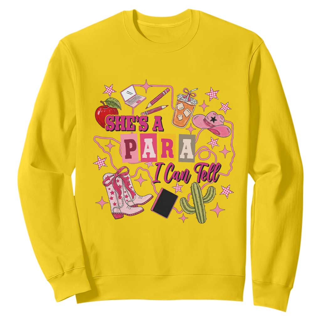 Funny Western Teacher Aide Graphic Sweatshirt She's A Para I Can Tell