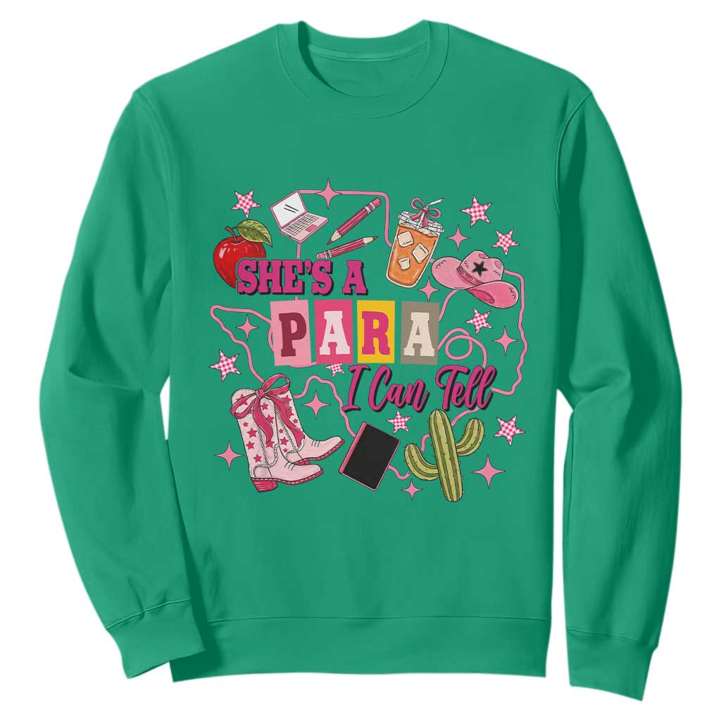 Funny Western Teacher Aide Graphic Sweatshirt She's A Para I Can Tell