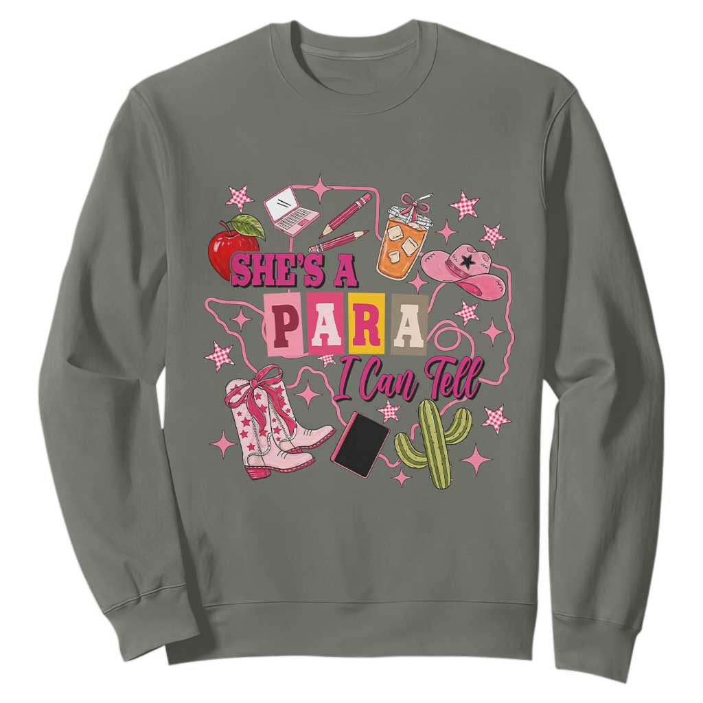 Funny Western Teacher Aide Graphic Sweatshirt She's A Para I Can Tell